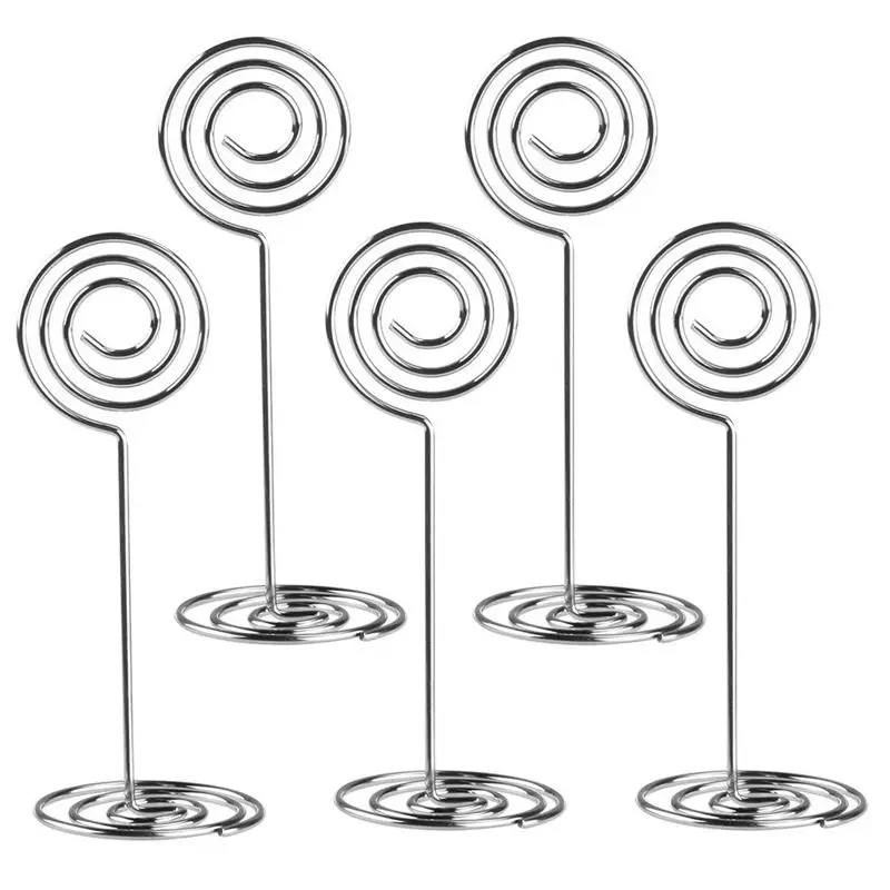 10Pcs Swirl Table Number Photo Holder Stands For Weddings Party Gatherings