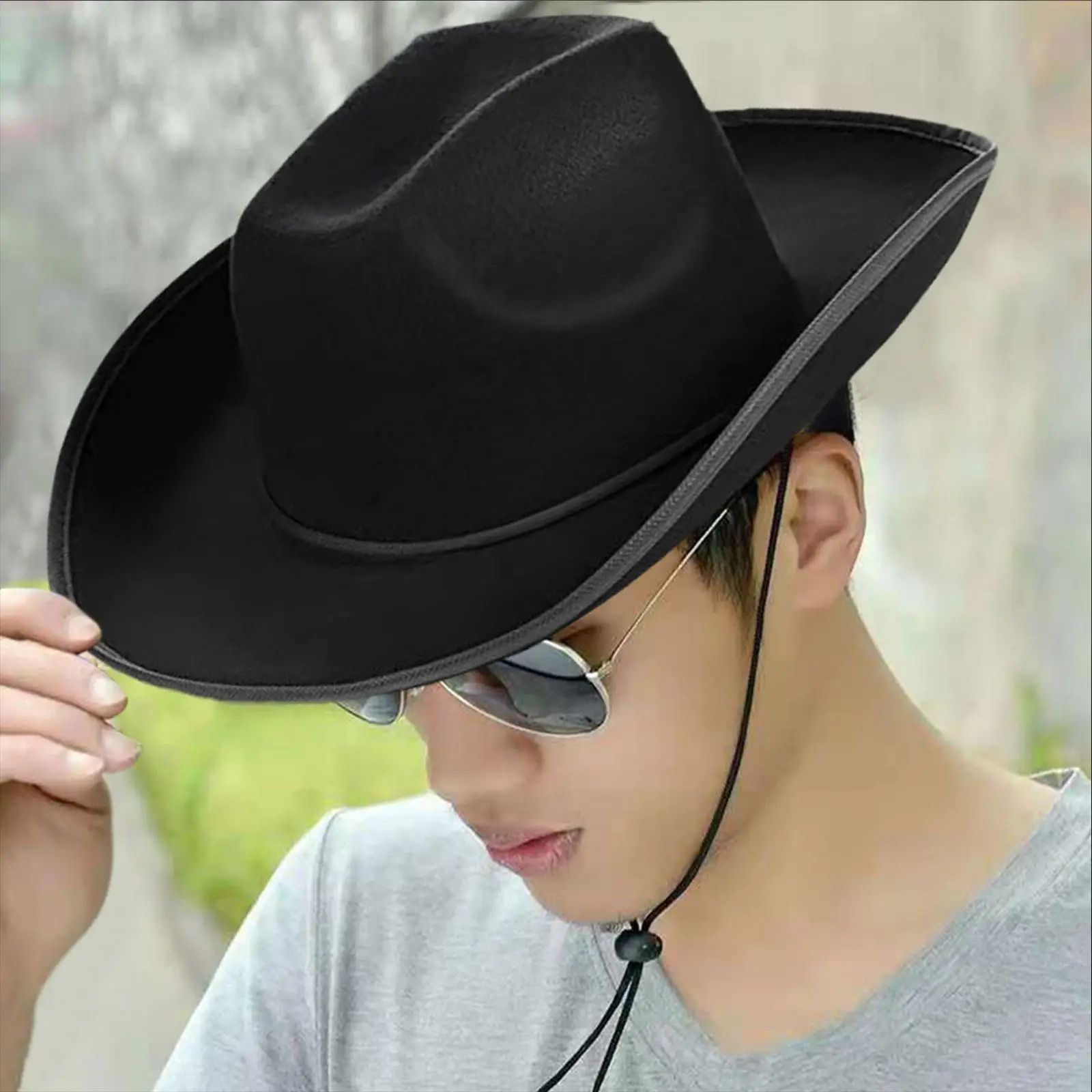 Western Cowboy Hat Headwear Unisex Cap Outdoor Travel Sunshade Cowboy Hat Decorative Hat Outdoor Sunscreen Accessories