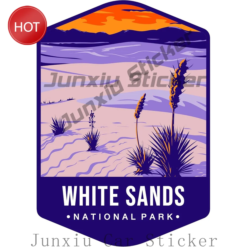 2 Pack White Sands National Park PVC Sticker For Car Body Rear Window And Luggage Personal Accessories Decoration Decal