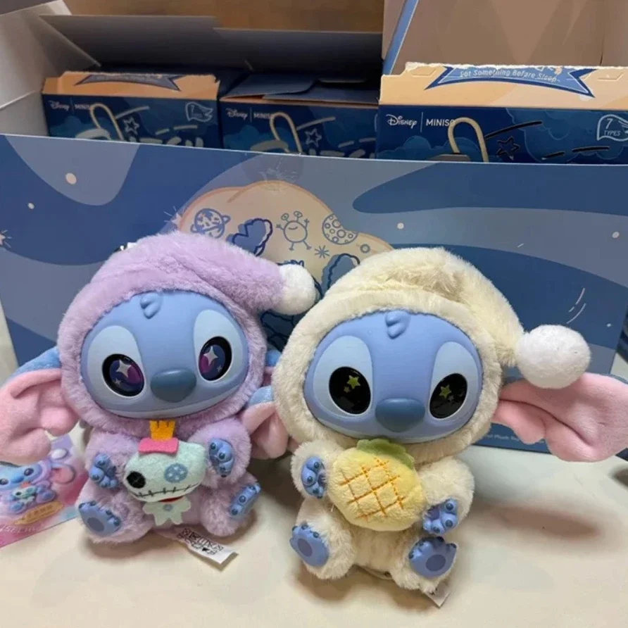 Miniso oficial genuíno disney ponto vinil caixa cega brinquedo boneca pingente para saco série mistério dormir antes de comer tema presente
