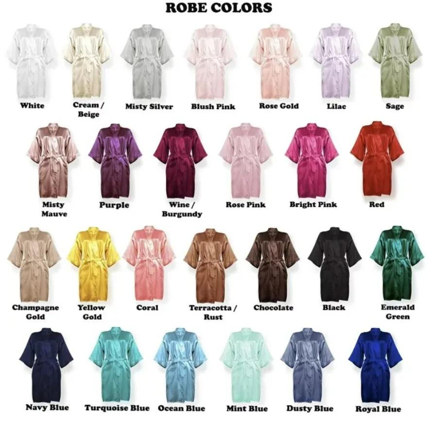 Nightgown Soft Bathrobe Short Women's Lounge Bride Bridesmaid Morning Gown Solid Color Wedding Party Silky Robes Summer