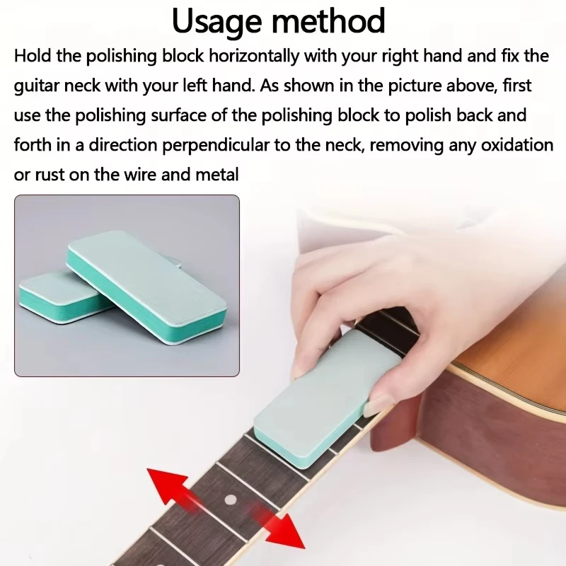 Miwayer 2/4 Pcs Double-Sided 1000 Grit Sanding Block for Guitar Fretboard Polishing Care - Fret Cleaning Tool view 4