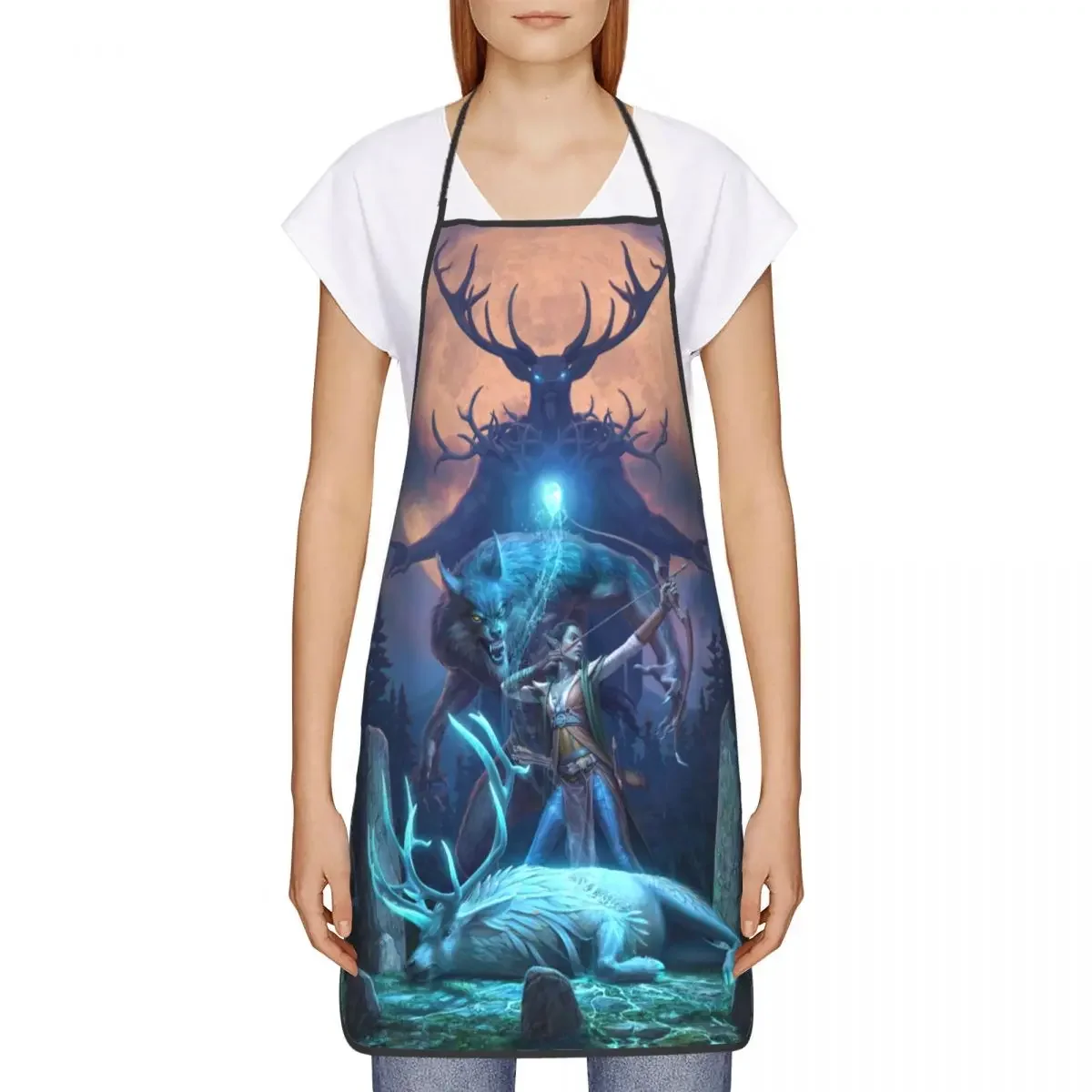 Skyrim Wolfhunter Funny Aprons Women Men Game Lover Adult Unisex Kitchen Chef Bib Tablier Cuisine Cooking Baking Painting