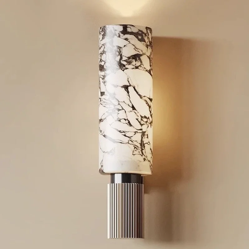 Modern Luxury Natural Marble Wall Lamp Living Room Bedside Bedroom Decoration LED Light Fixtures Vintage Sconce Home-appliance