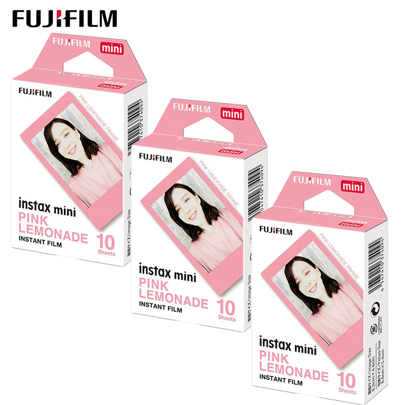 10-50 Sheets Fujifilm Pink Lemonade Instax Mini Film Photo Paper For Fuji Mini 12 11 8 9 7s 25 26 70 90 Instant Camera SP-1 SP-2