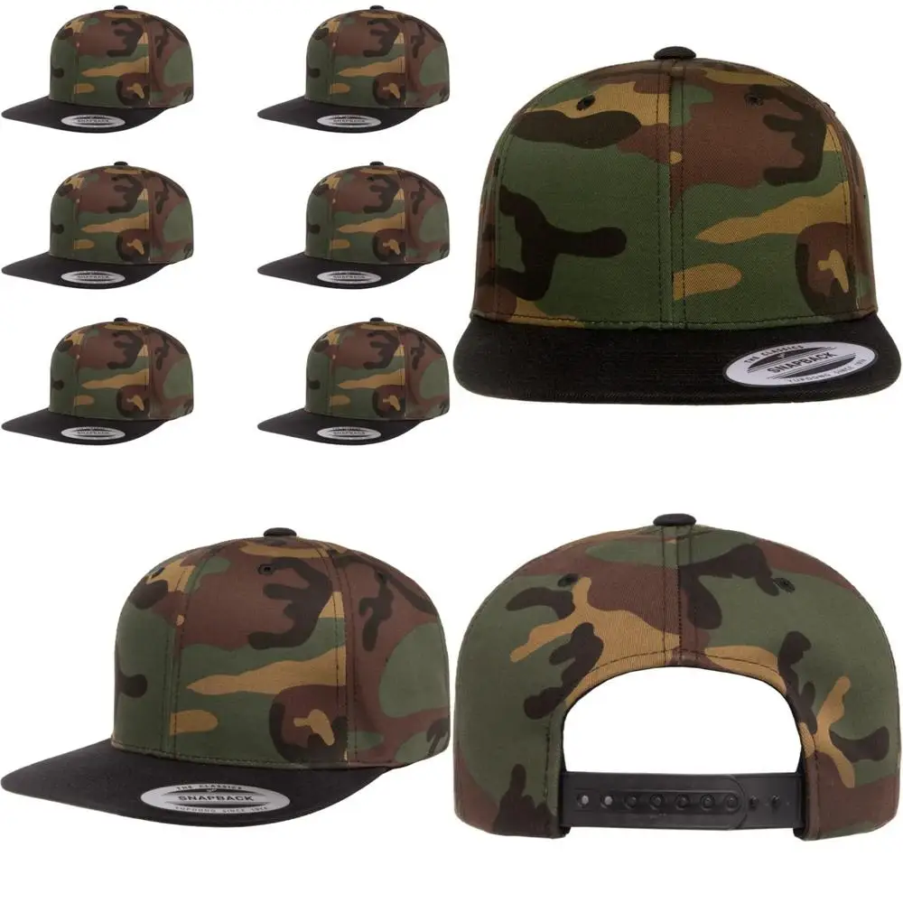 

Premium Wool-Blend 6 Panel High Profile Flat Bill Snapback Cap - Bulk Packs Available for Classic Style