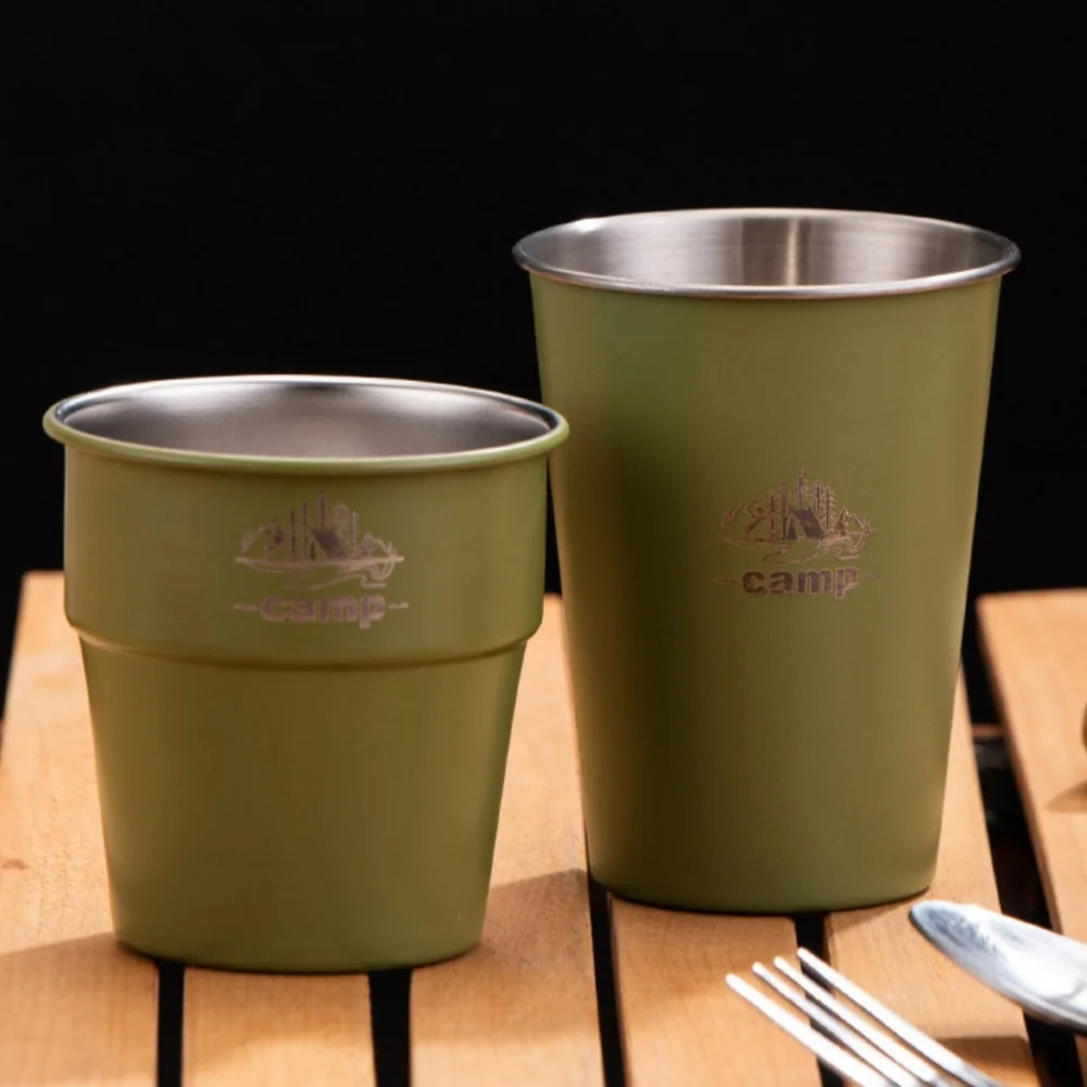 

Beer Cup Sturdy Cold Drink Mug Stainless Steel Water Cup Lightweight Outdoor Camping Coffee Mug For Home Camping Outdoor