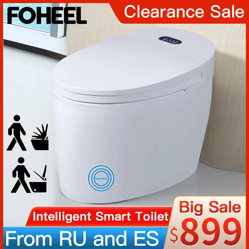 

FOHEEL Intelligent Toilet One Piece Elongated Remote Controlled Toilet Smart Toilet WC Integrated Automatic Flushing Easy Use