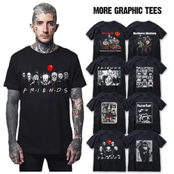 2024 Summer Cotton Funny Halloween Graphic Men T Shirt Horror Friends T-Shirt Big Size Funny Men T-shirt Funny Tee Shirts Tops