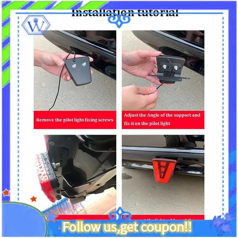 

M46K-LED F1 V Style Brake Light Universal Car Rear Driving Fog Pilot Lights Rear Tail Third Brake Lamp For Car SUV JDM BBA
