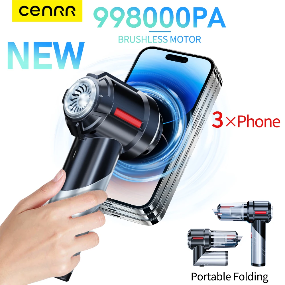 

CENRR Car Vacuum Cleaner Mini 998000PA Wireless Handheld Strong Suction Car Cleaner Cleaning Machine Portable Car Vacuum Cleaner