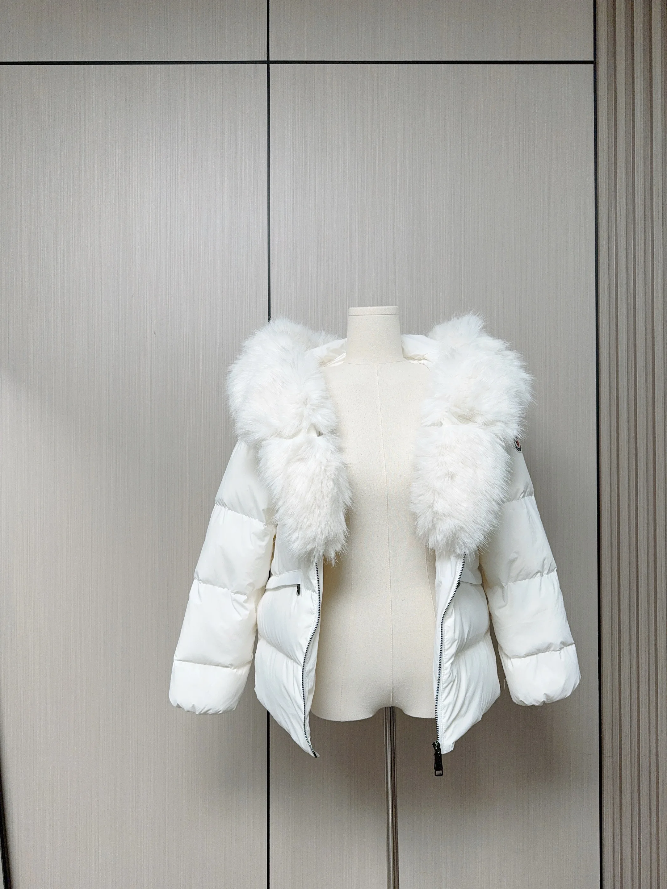 المرأة الخريف الشتاء شارع العليا فو الثعلب الفراء تقليم مقنعين الأبيض بطة أسفل معطف سيدة الشارع الشهير الدافئة طويلة الأكمام أسفل أبلى #3