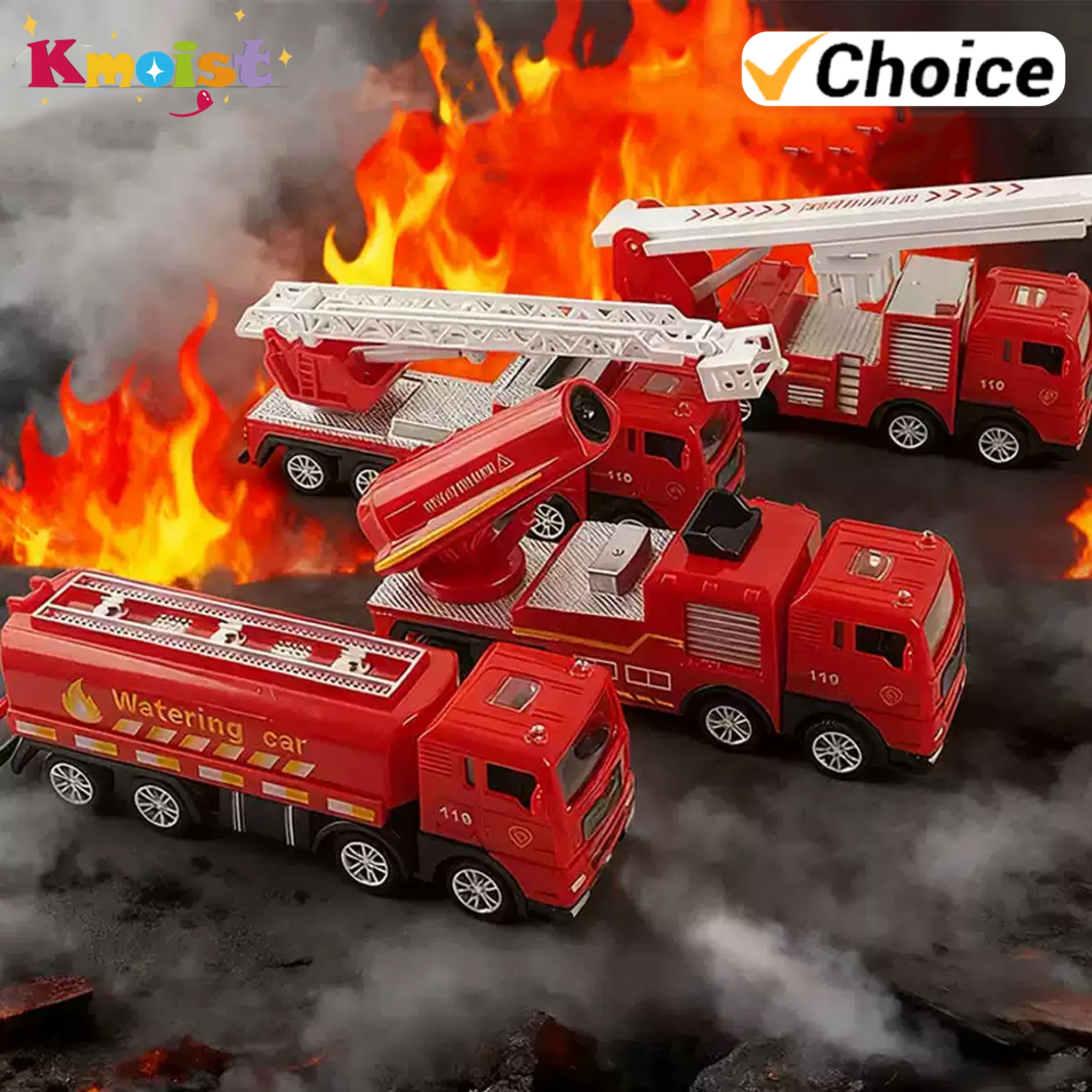 Mini Pull Back Fire Engine Car Toys Construction Set Trucks Fighting Emergence Inertial Engineering Vehicles Toy For Kids Gifts