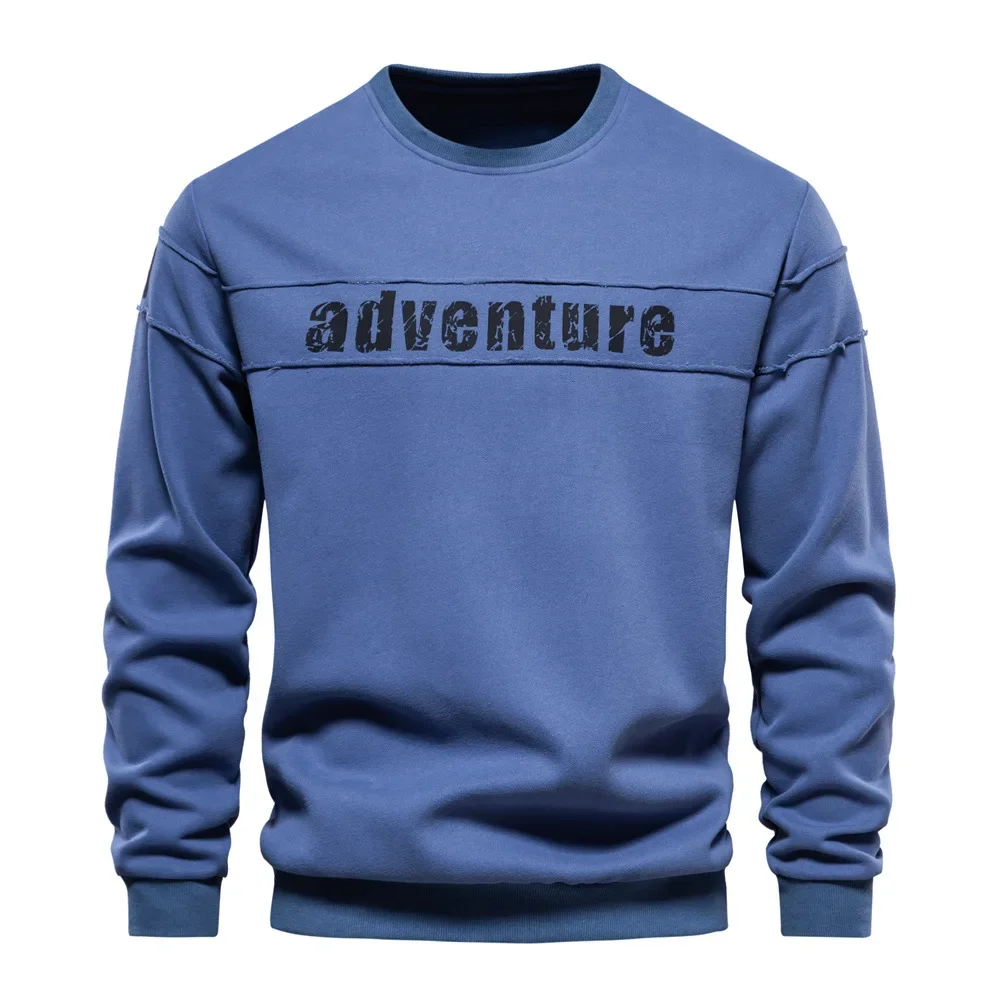 

Autumn New Long-sleeved Sweatshirt Trendy Versatile Foreign Trade Men's Loose Round Neck Printed Sweatshirt Casual Base