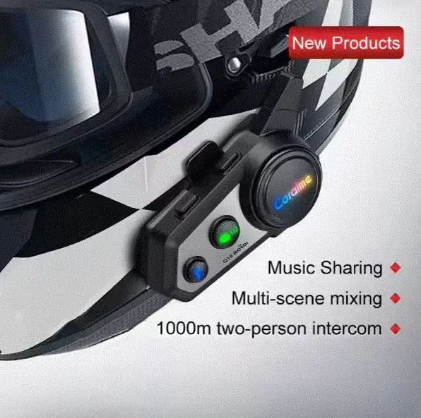 Smart Multifunctional Helmet Headset Long Endurance 1100yd Distance Connections BT Wireless Connection Fits All Helmets