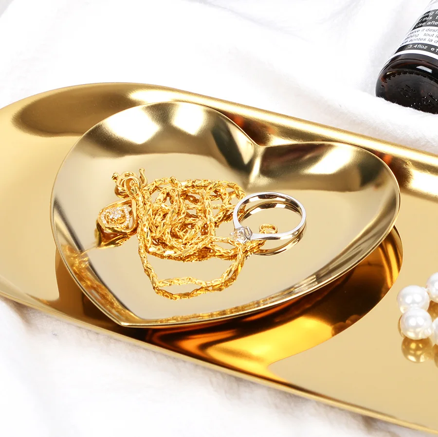 Heart-shape Jewelry Display Tray Jewelry Holder Organizer Storage Tray Ring Bracelet Necklace Storage Tray Stand For Jewelry