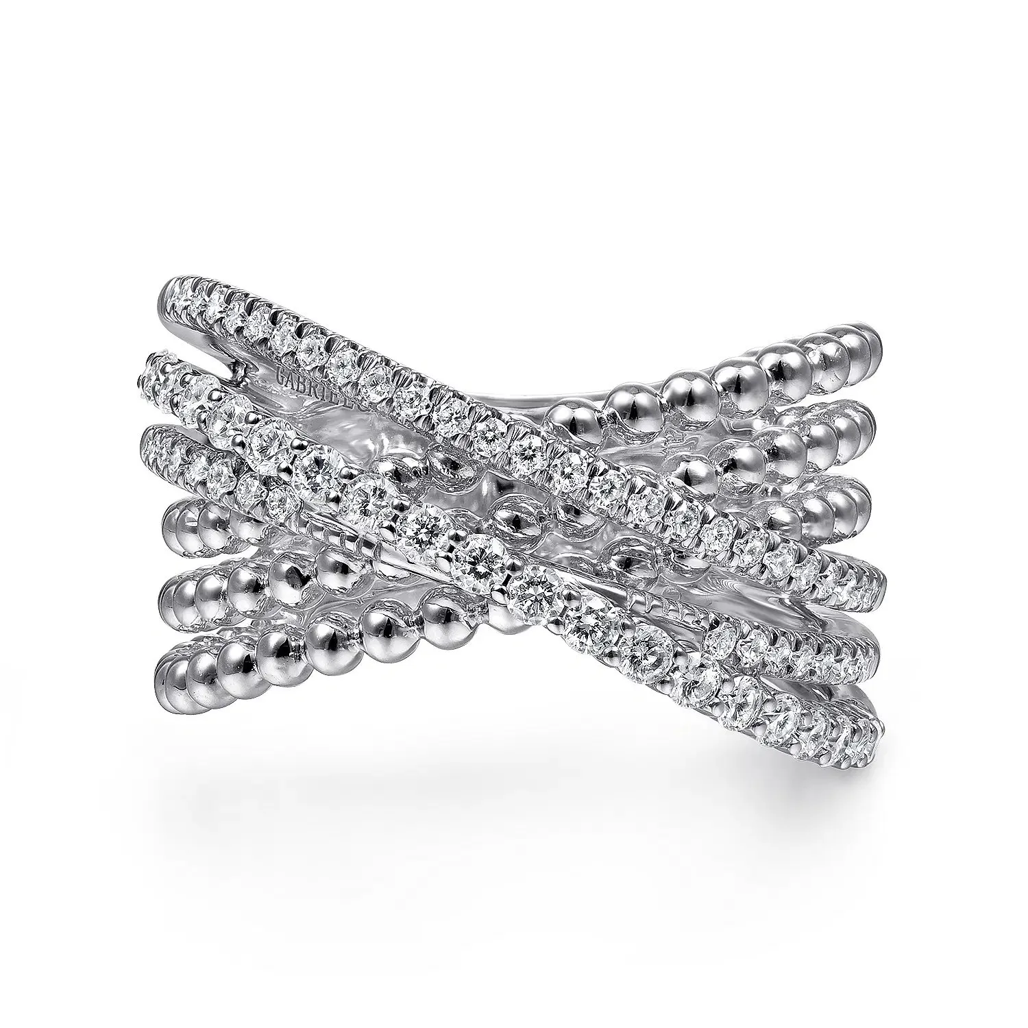 

Okla European And American Hip-hop Style Rolling Edge Ring With Winding Lines, Irregular Multi-layered Jewelry For Women
