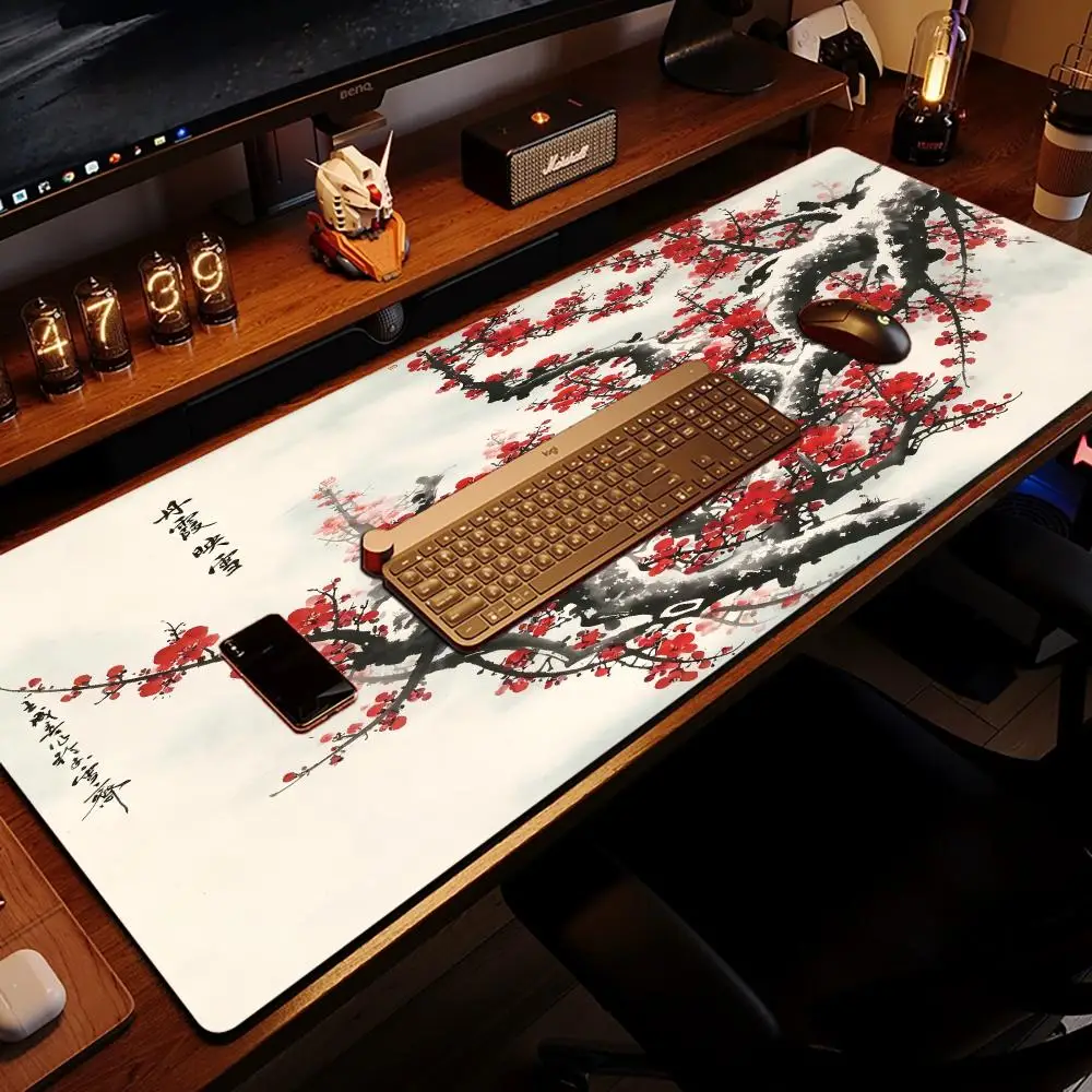 Natural Rubber Non Slip Playmat Chinese Ink Wash Art Large Size High Definition Printing Pad