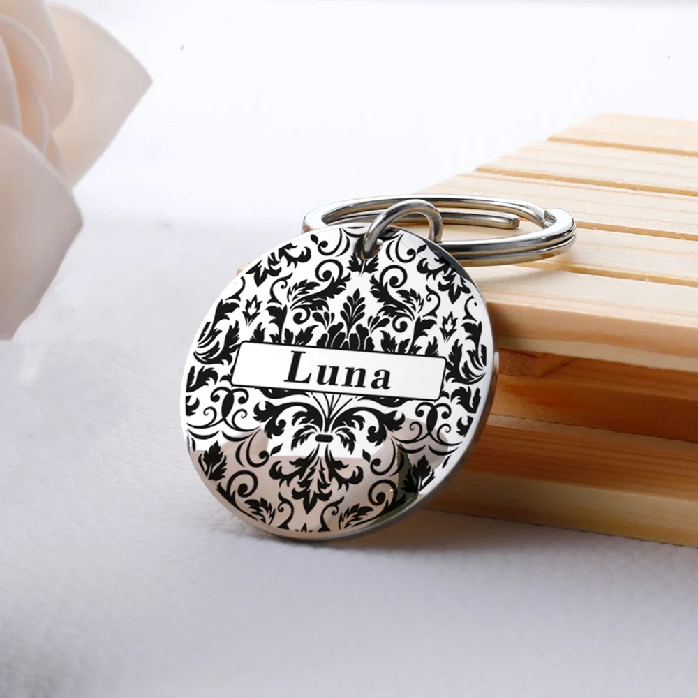 Custom Pet Dog ID Tag Personalized Anti-lost Pet Name Shiny Tags Engraving for Puppy ID Collar Nameplate Pendant for Puppy Dog