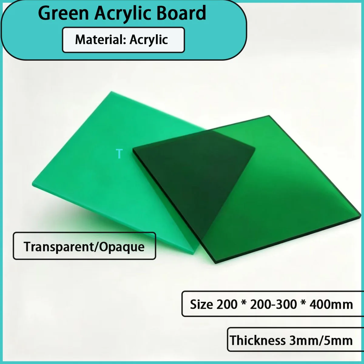 3mm/5mm thick green acrylic board is used for home decoration, lighting production,handmade cultural and creative industries,etc