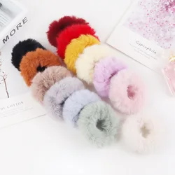 Korea ins fashion autumn and winter plush pig large intestine hair ring fat intestine ring cute hairy head rope furry rubberband