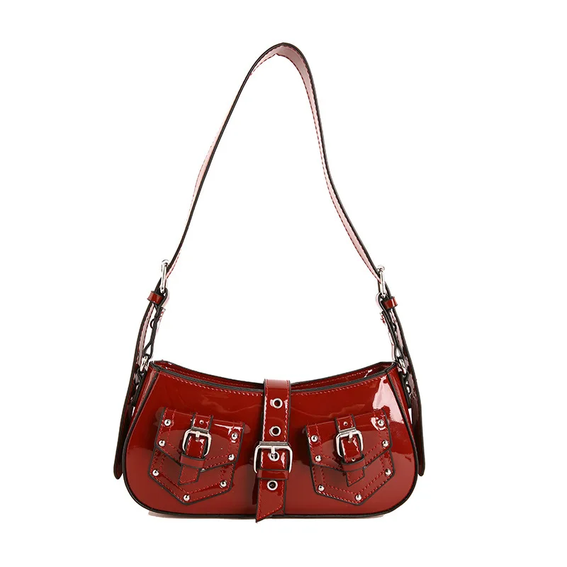 Punk Cool Women Underarm Bag Small Hot Girls Shoulder Bags Fashion Design PU Leather Female Handbags Tote Casual Street Outings