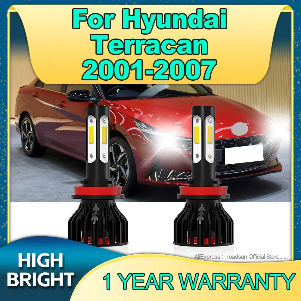 

LED Car Headlight 25000LM 6000K Lamp H11 Light Bulbs 4Side Chip For Hyundai Terracan 2001 2002 2003 2004 2005 2006 2007