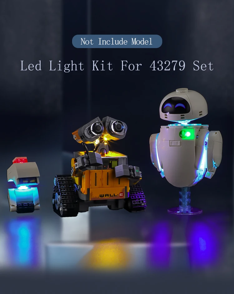 Verlichtingsset voor LEGO Pixar Wall·E Eve exclusief bouwsteen (alleen led-lichtset)