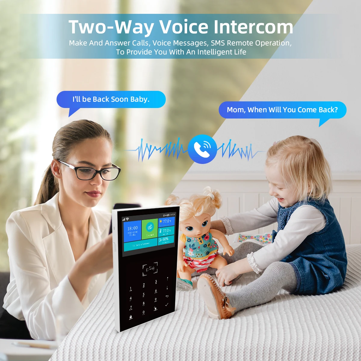 Alarme MULO 4G Tuya Sistema de alarme doméstico inteligente WIFI GSM 4,3 polegadas Temperatura e umidade PG-109 para Alexa e Google Burglar Home