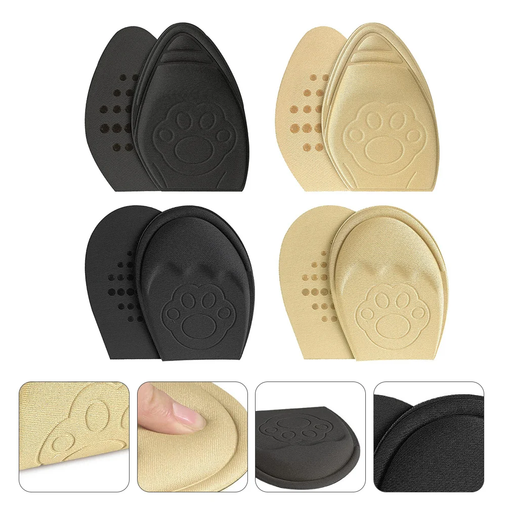 Almofadas antiderrapantes para antepé, 4 pares, almofadas adesivas para sapatos, meia palmilhas confortáveis, almofadas metatarsas, alívio da dor, meia palmilhas