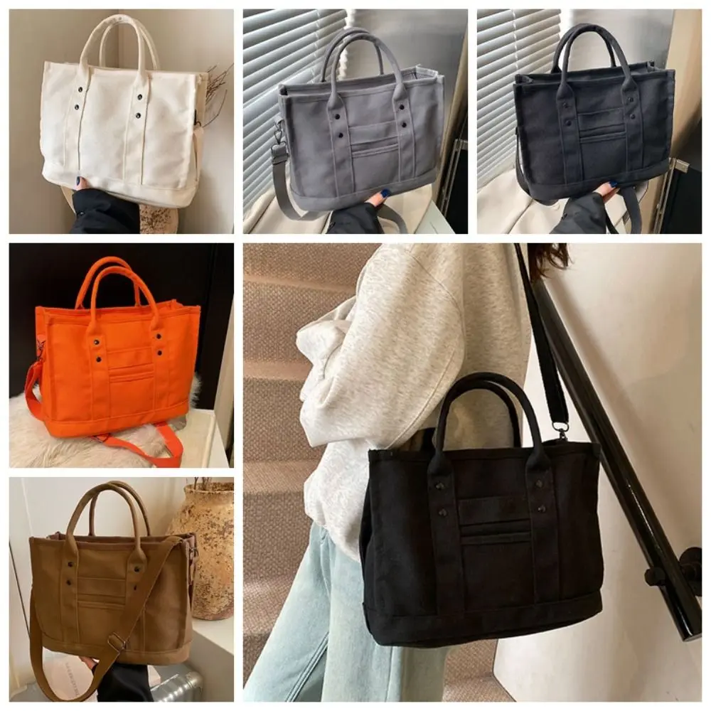 

Холщовая сумка на плечо с несколькими карманами, сумка на молнии, сумка через плечо в японском стиле, сумка для сообщений, однотонная большая сумка