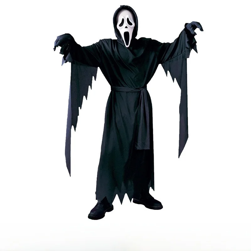 

loween Children's Scr Costume Set Dead God Comes Adult Stage Performance Zombie Scary Role-plang Suit Polyester Fiber