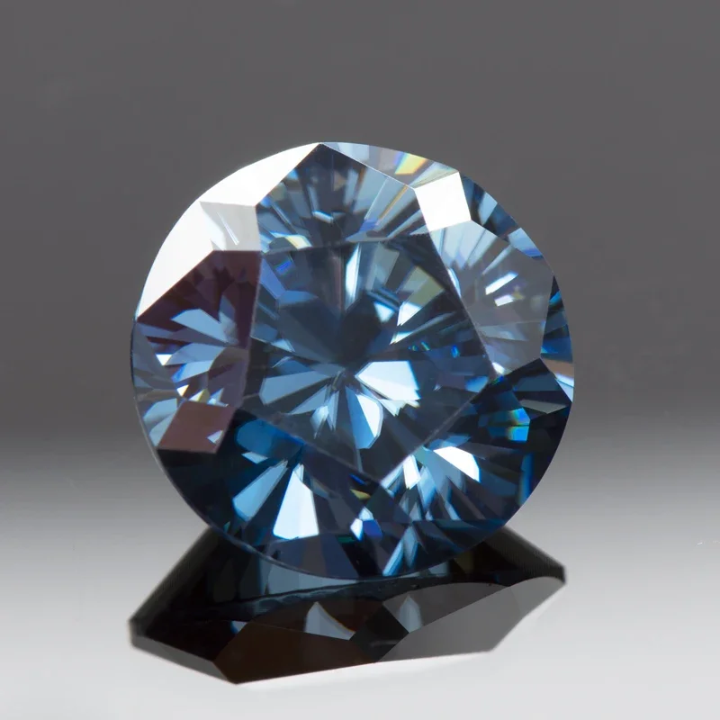 Moissanite Stones Primary Colours Royal Blue Round Shape Special Sakura DIY Jewelry Making Materials with Cut GRA Certificate