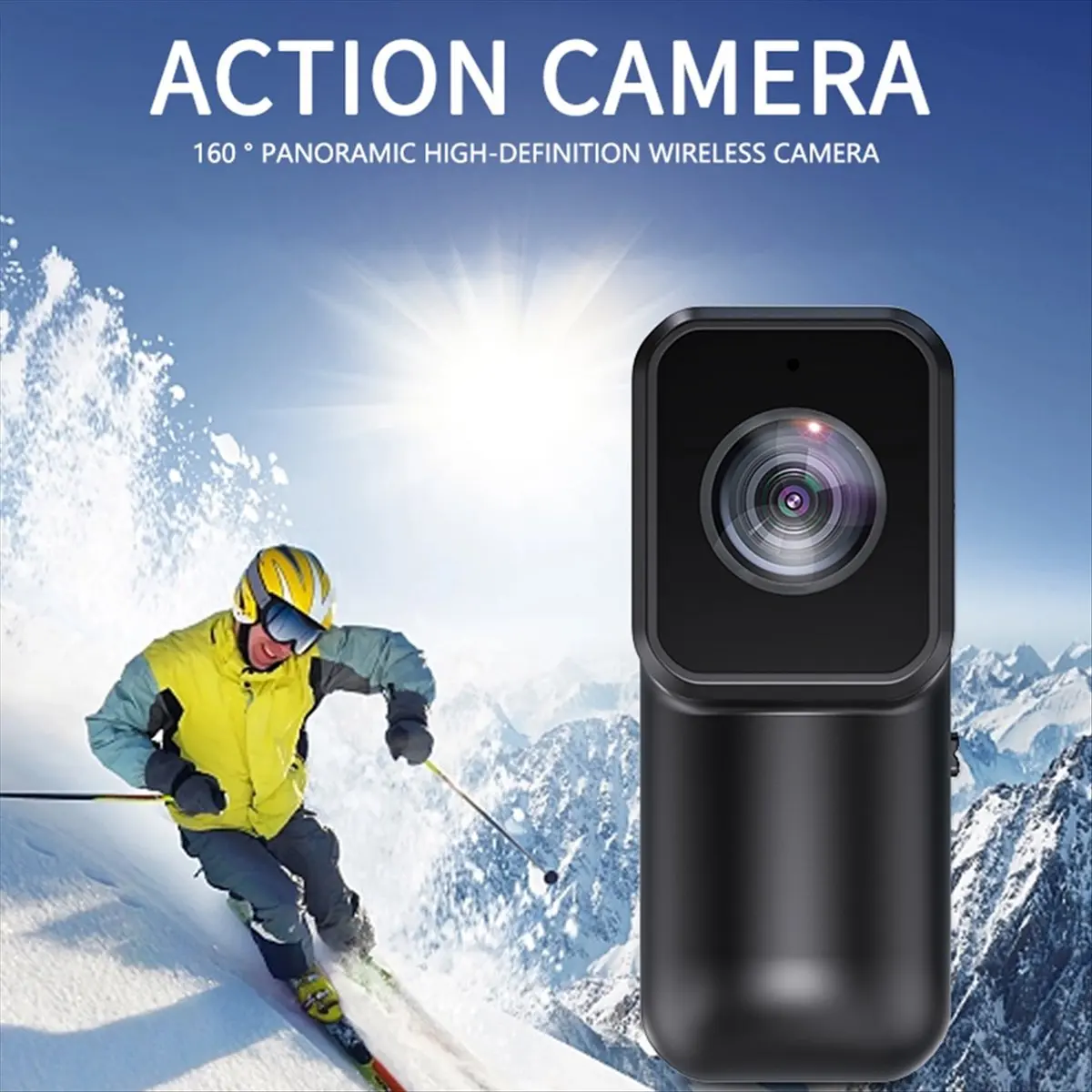 workjob 1080P HD Mini Wifi Sports Camera 160 Wide Angle Outdoor Recorder Wireless Real Time Viewing Back Clip Action Camcorders