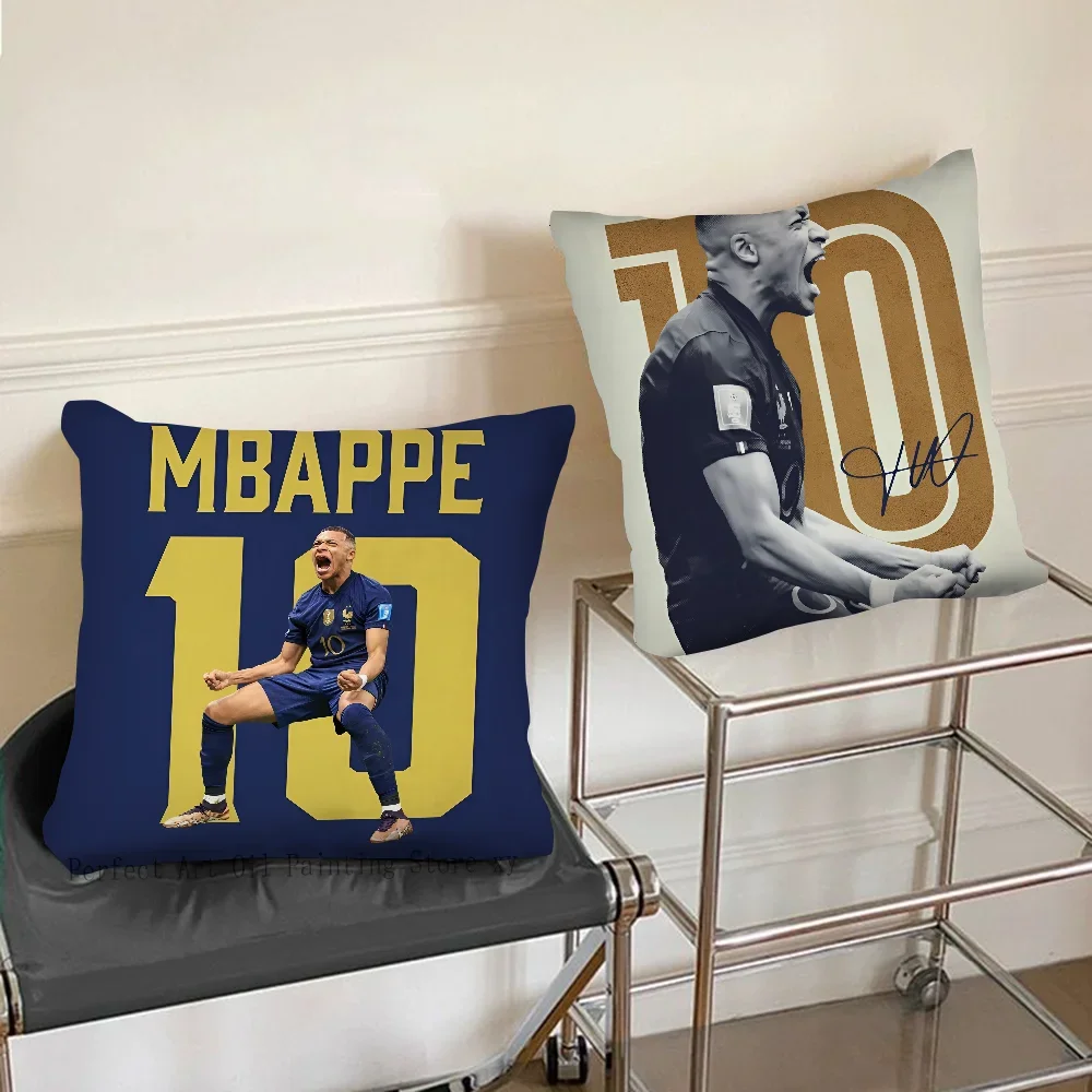 1PC Football Kylian Mbappe Pillow Case Square Pillow Cushion Cover Bedroom Sofa Room Decoration Casual Pillow Cover