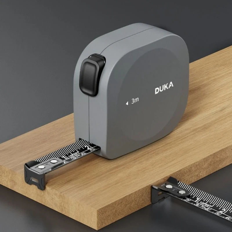 DUKA Selbstverriegelndes Maßband 3m Doppelskala Einziehbares Stahlbandmaß für Heim Büro DIY Handwerk Holzbearbeitung Messwerkzeuge