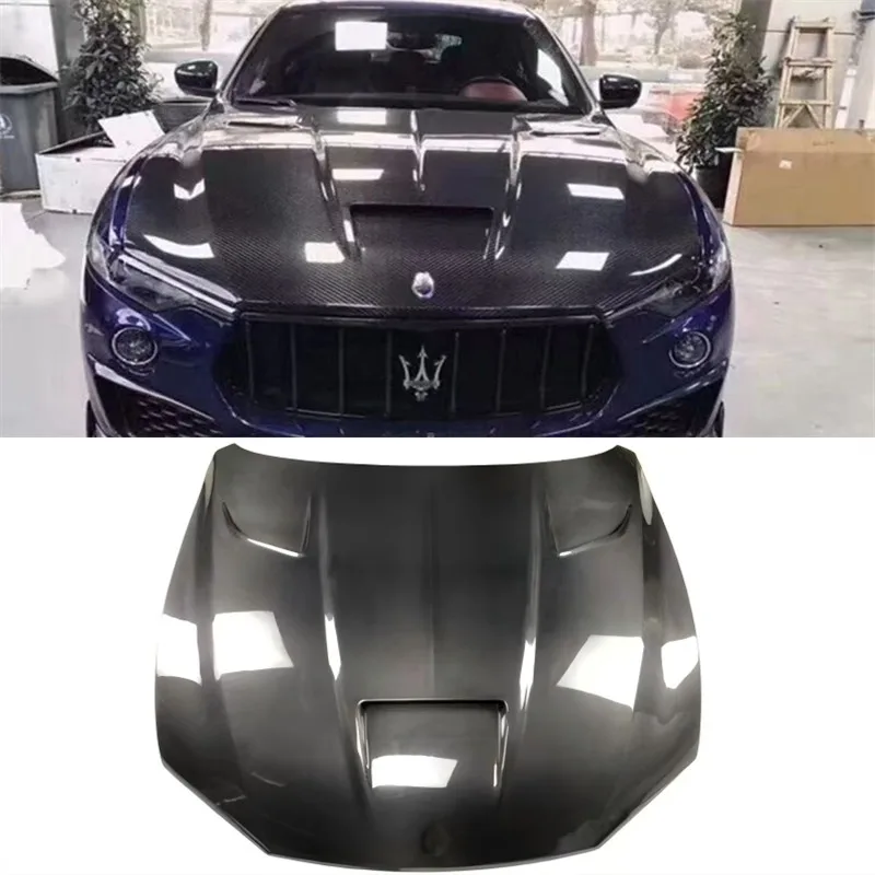 

For Maserati Levante 2016-2022 Real Carbon Fiber Hood Engine Cover Hood Car Headliner Hood Cover Upgrade Auto Parts Kit