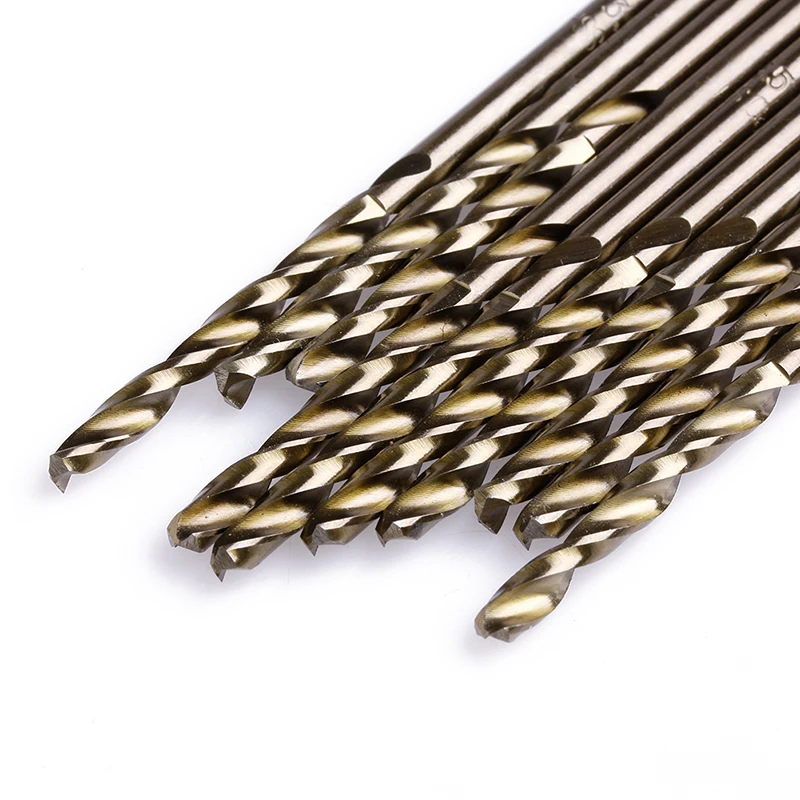 Nuevas brocas helicoidales recubiertas titanio HSS, brocas acero velocidad, para perforar agujeros, metales no 10