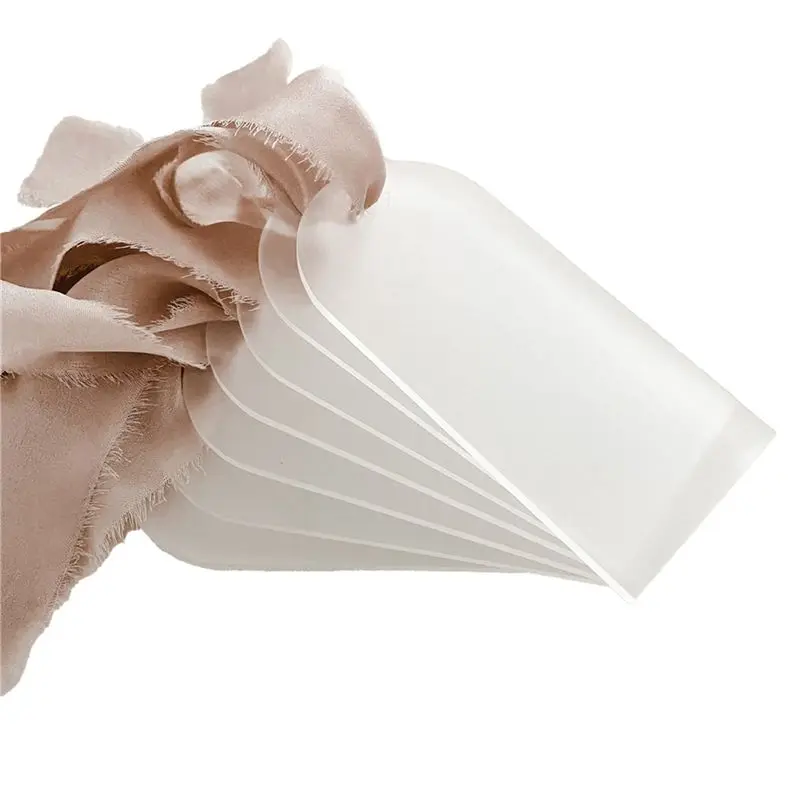 AS60-180PCS Frosted Acrylic Wedding Blank Place Card Clear Arch Gift Tag Name Plate Seating Chart DIY Mark Place For Party - view 3