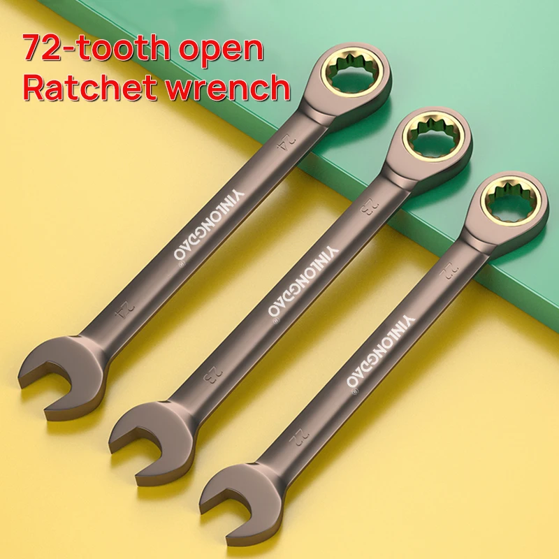 Key Wrench Flexible Ratcheting Combination Wrench Set Ratchet Spanner Metric Hand Tool Sets Car Repair Tools with Carrying Bag