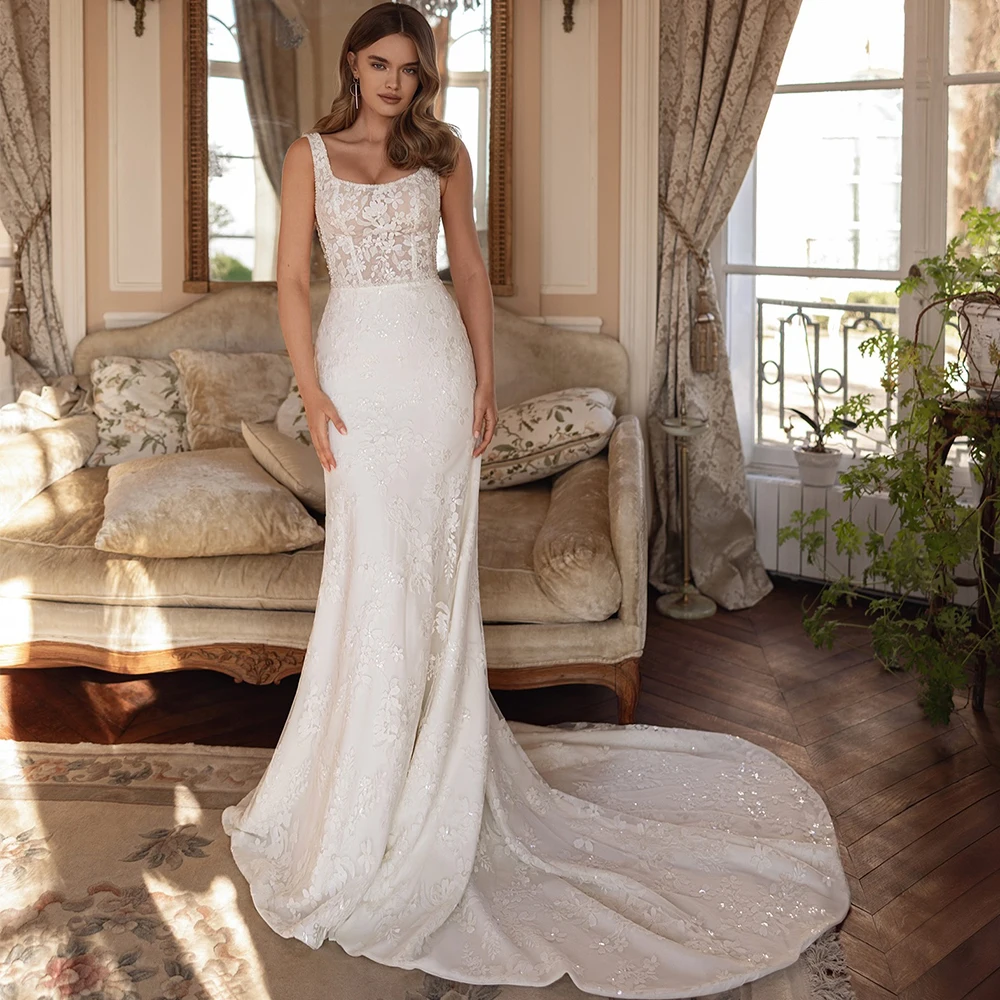 Mermaid Wedding Dress with Spaghetti Straps