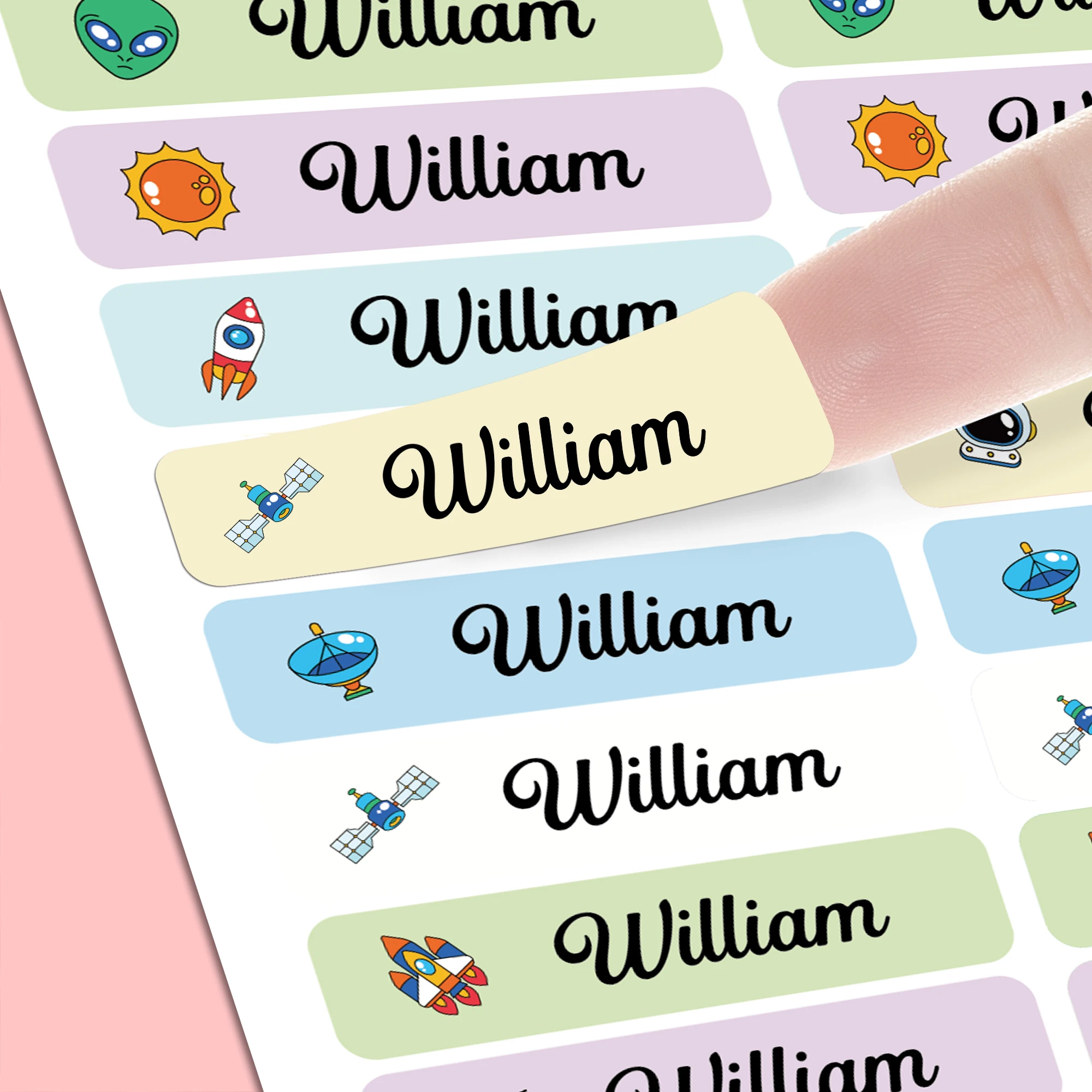Personalized Name Tags Stickers Custom Space Waterproof Labels Kids Daycare For Wattle Bottles Backpacks School Supplies-Truck