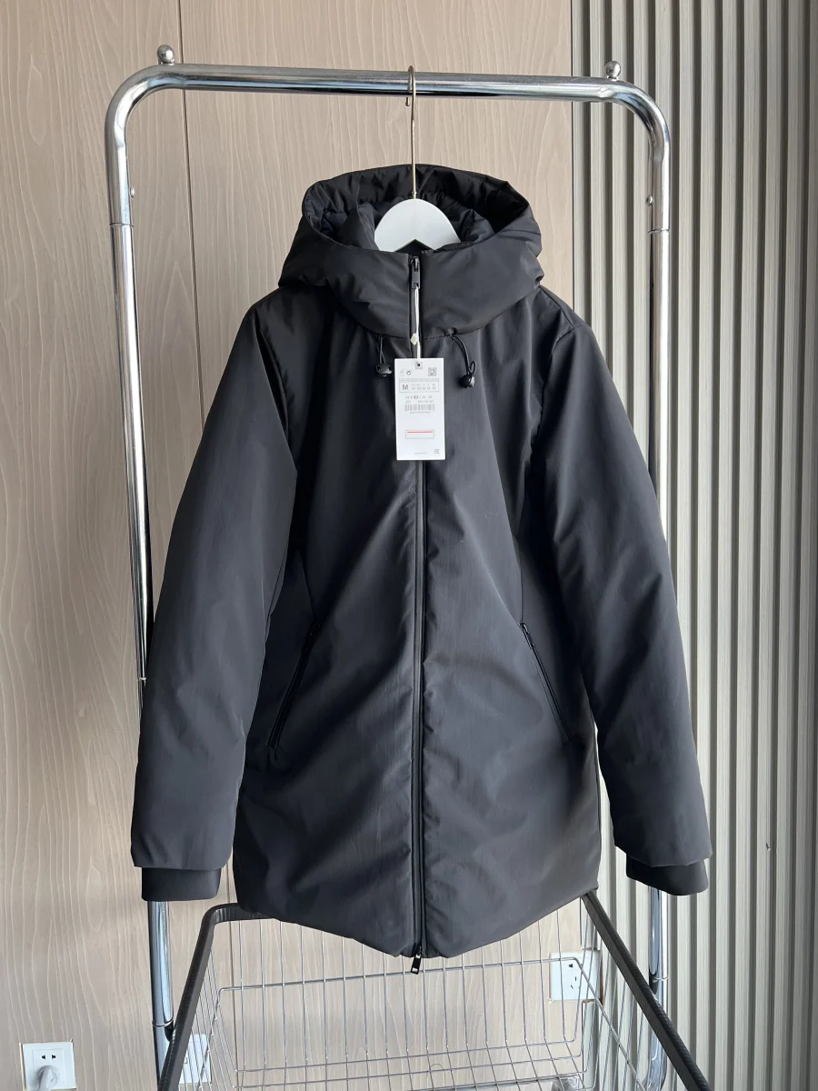 

LIBIELIY Autumn/Winter New Women's Fashion Simple Medium Long Waterproof Windproof Thick Hooded Cold Outdoor Coat Women