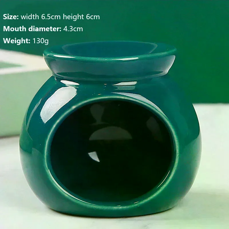 Porcelain Aroma Burner Essential Oil Furance Mini Candle Holder Solid Color Ceramic Crafts Fragrance Item Living Room Home Decor