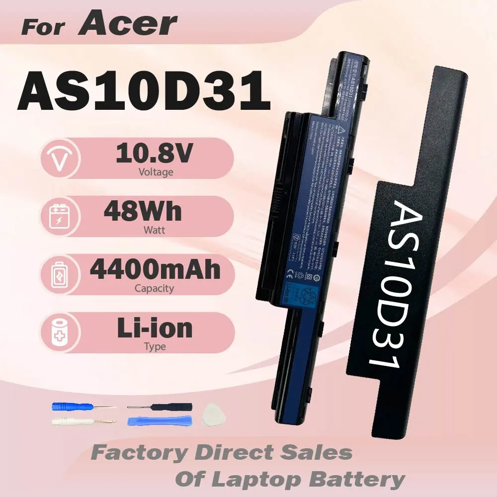 AS10D31 4400mAh Laptop Battery For Acer 5742 4551G 4741G 5560G 5741G 5742G 5750G 7750G 7760G AS10D51 AS10D71 AS10D81 AS10D73