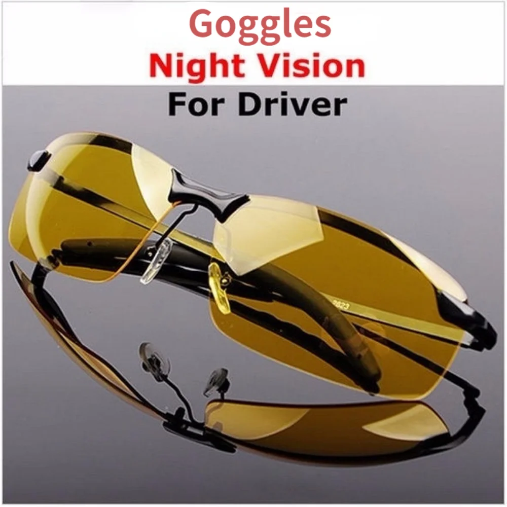 Driver Goggles Yellow Glasses Men Night Vision Glasses PC Frame Sunglasses Outdoor Sport Sun Glasses Vision Glasses