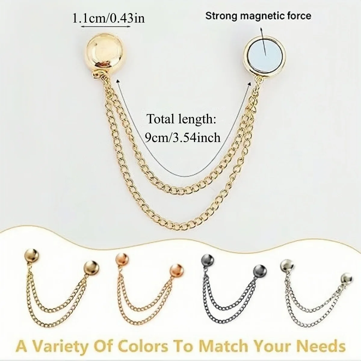 4/8/12PCS DIY Sewing Supplies Chain Magnetic Buckle Exquisite Brooch Buckles Roll Up Pants Legs Alloy Change Shorts Trouser Leg