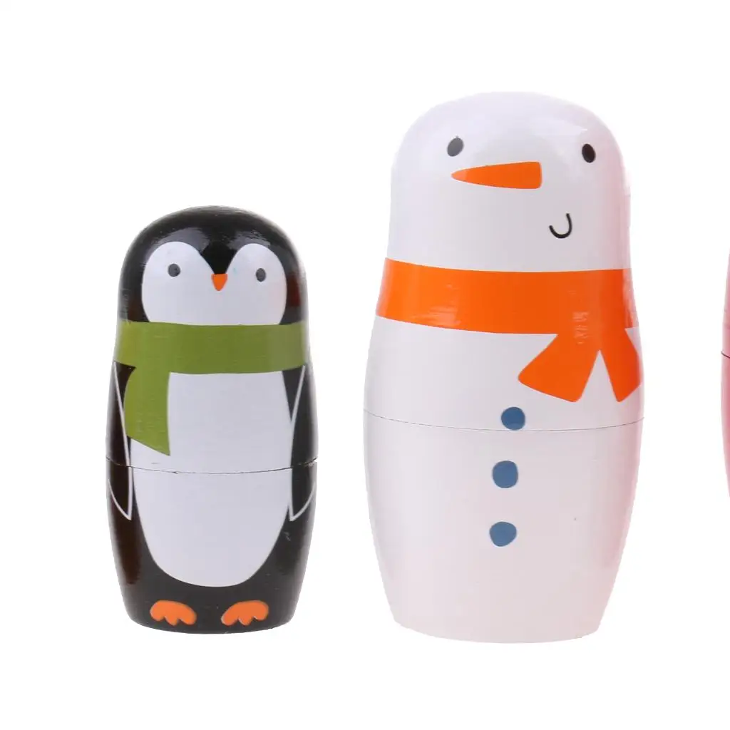 6 Hand Painted Russian Nesting Doll Babushka Matryoshka Doll Santa Claus