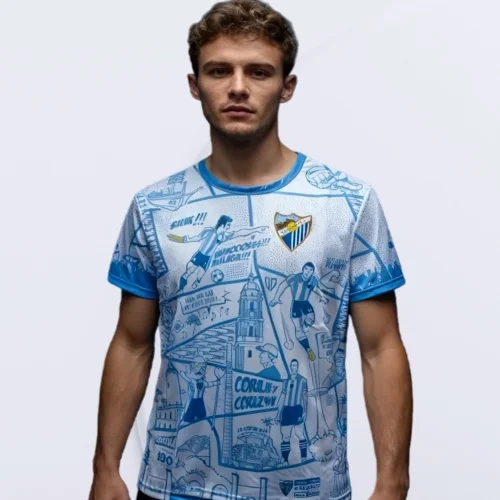 Camiseta Deportiva Informal Estilo Jersey de Málaga, España, Superventas 2026, Fútbol Chelsea, Secado Rápido, Cómoda y Suave, Ropa de Playa