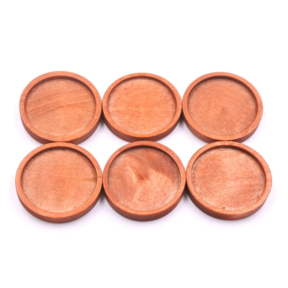 20 piezas de bandejas redondas de madera para joyería, bases en blanco para colgantes, ideales para manualidades, creación de dijes personalizados, pendientes, collares y otros accesorios de joyería de resina.